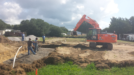 Excavating and Prepping Site for Package Plant-s